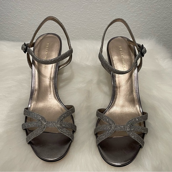 NWT Pelle Moda heel size 8! Pewter glitter! Pristine heel & box! - Picture 2 of 6